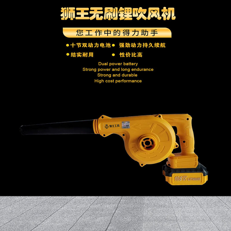 狮王工业级大功率电动吹风机 小型手持吸吹多用锂电鼓风机